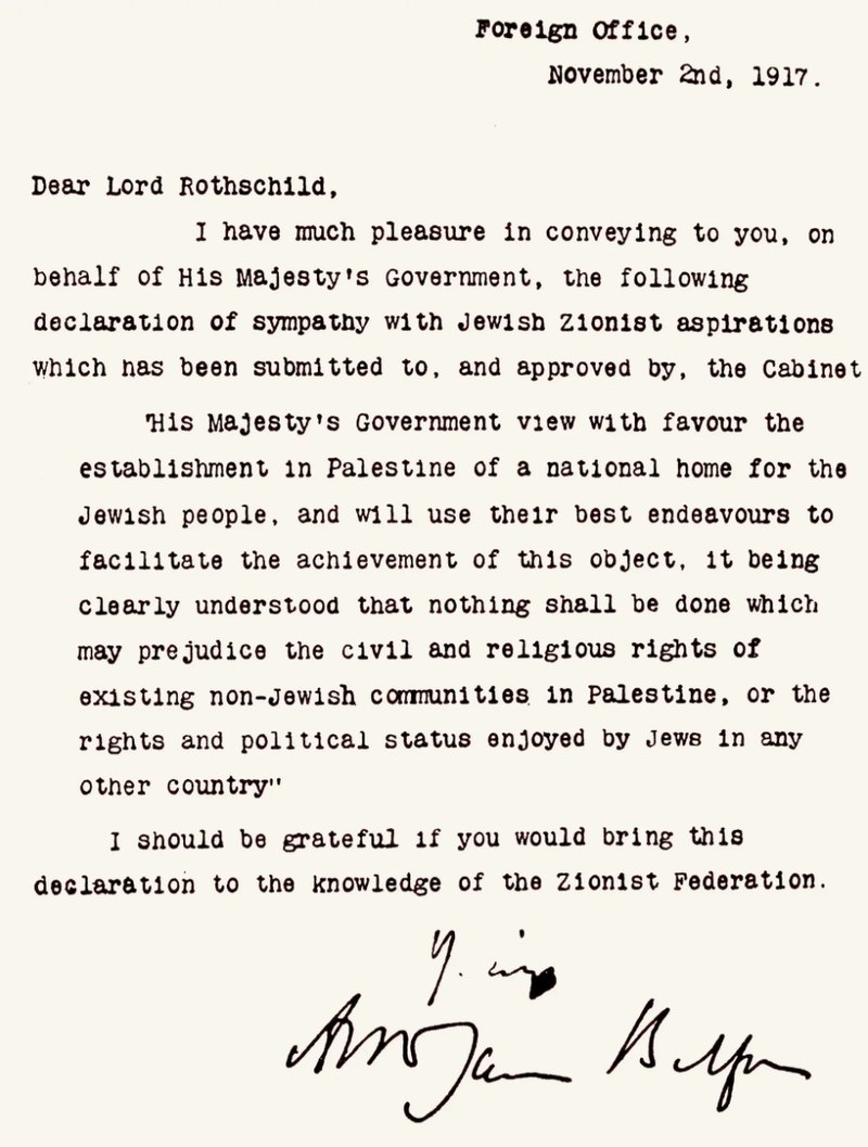 The Balfour Declaration